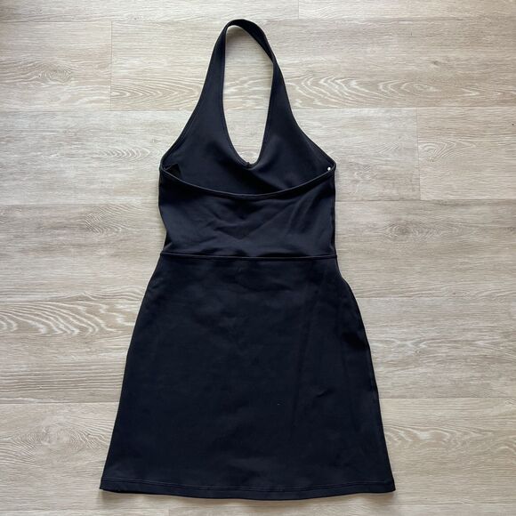 Aritzia Wilfred Free Halter Mini Black Dress-Size S - Picture 2 of 5